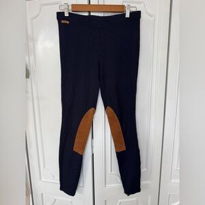 Ralph Lauren Navy Leggings with Brown Knee Patches